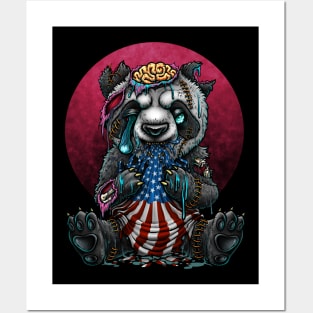 Zombie panda ( China devour America ) Posters and Art